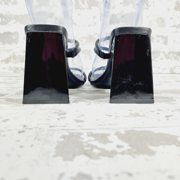 New Abound Austyn Black Block Heel Square Toe Strappy Sandals X384 - Picture 6 of 13